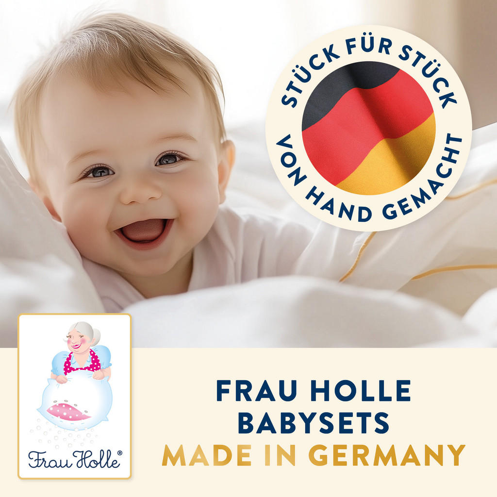 Thumbnail - Frau Holle Bettdecke-Kissen-Set, Weiß, Naturmaterialien, Füllung: Baumwollfüllung, 80x80 cm, Made in Germany, Schlafen, ...