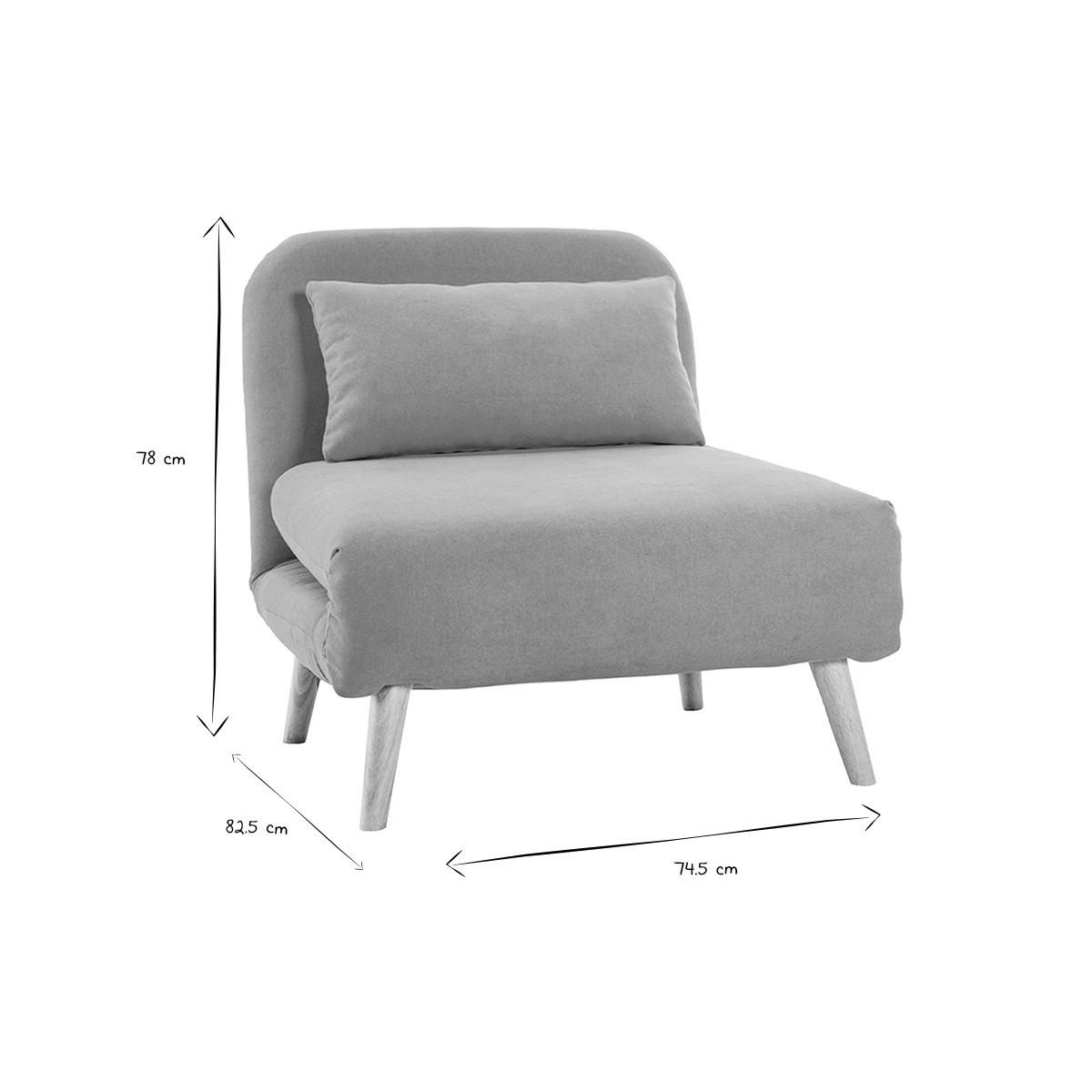 SCHLAFSESSEL Skandinavisch Senfgelb Stoffbezug AMIKO - Gelb, Textil (82.5/78/74.5cm) - Miliboo