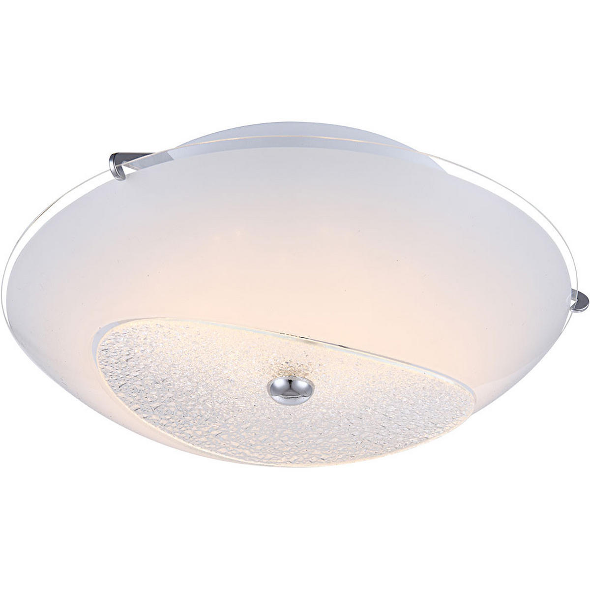 LED DECKENLEUCHTE KESSY Glas Chrom Weiß - Weiß, Glas/Metall (25/25/8cm) - Globo Lighting