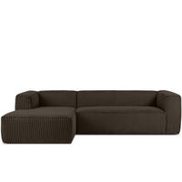 ECKSOFA-LINKS FEROX Modern, Cord-Stoff, braun - Braun, Textil (305/175cm) - KONSIMO®