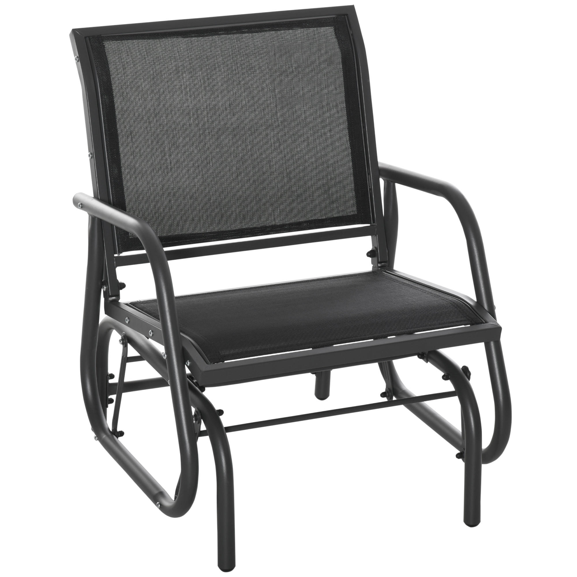 SCHAUKELSTUHL, Metall, Schwarz, 75 x 66 x 85 cm - Schwarz, Metall (66/85/75cm) - Outsunny