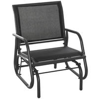 SCHAUKELSTUHL, Metall, Schwarz, 75 x 66 x 85 cm - Schwarz, Metall (66/85/75cm) - Outsunny