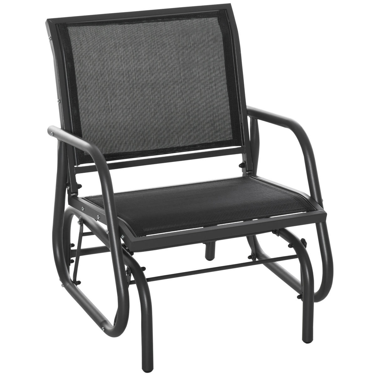 SCHAUKELSTUHL, Metall, Schwarz, 75 x 66 x 85 cm - Schwarz, Metall (66/85/75cm) - Outsunny