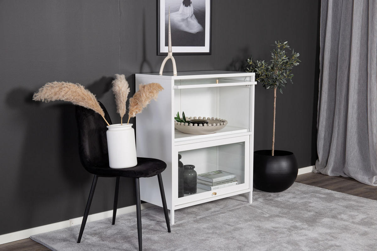 VITRINE weiß - Weiß, Holzwerkstoff (80/100/40cm) - ebuy24