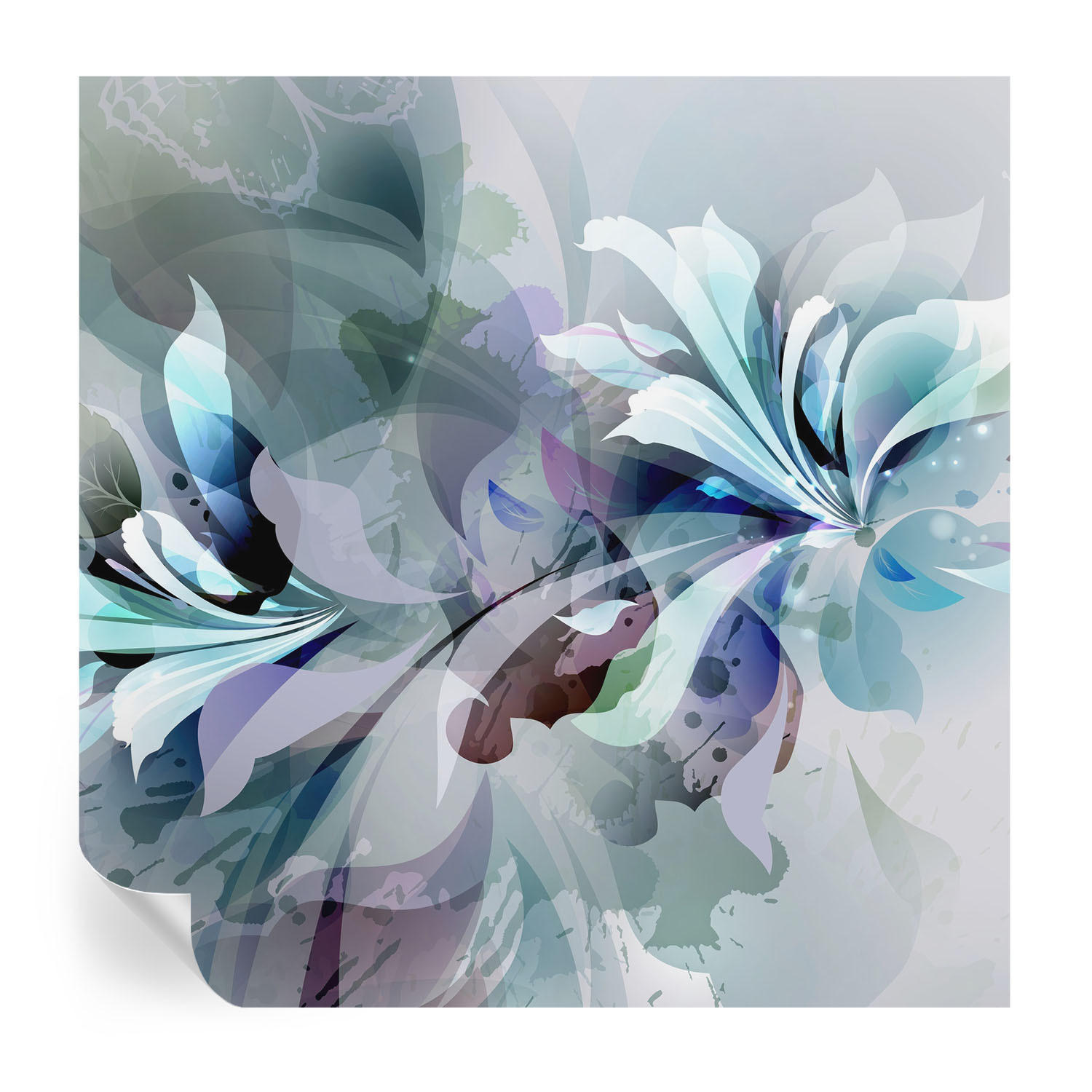 FOTOTAPETE 250x250 cm - Florale Abstraktion - Grün, Textil (250/250cm) - Wallfluent