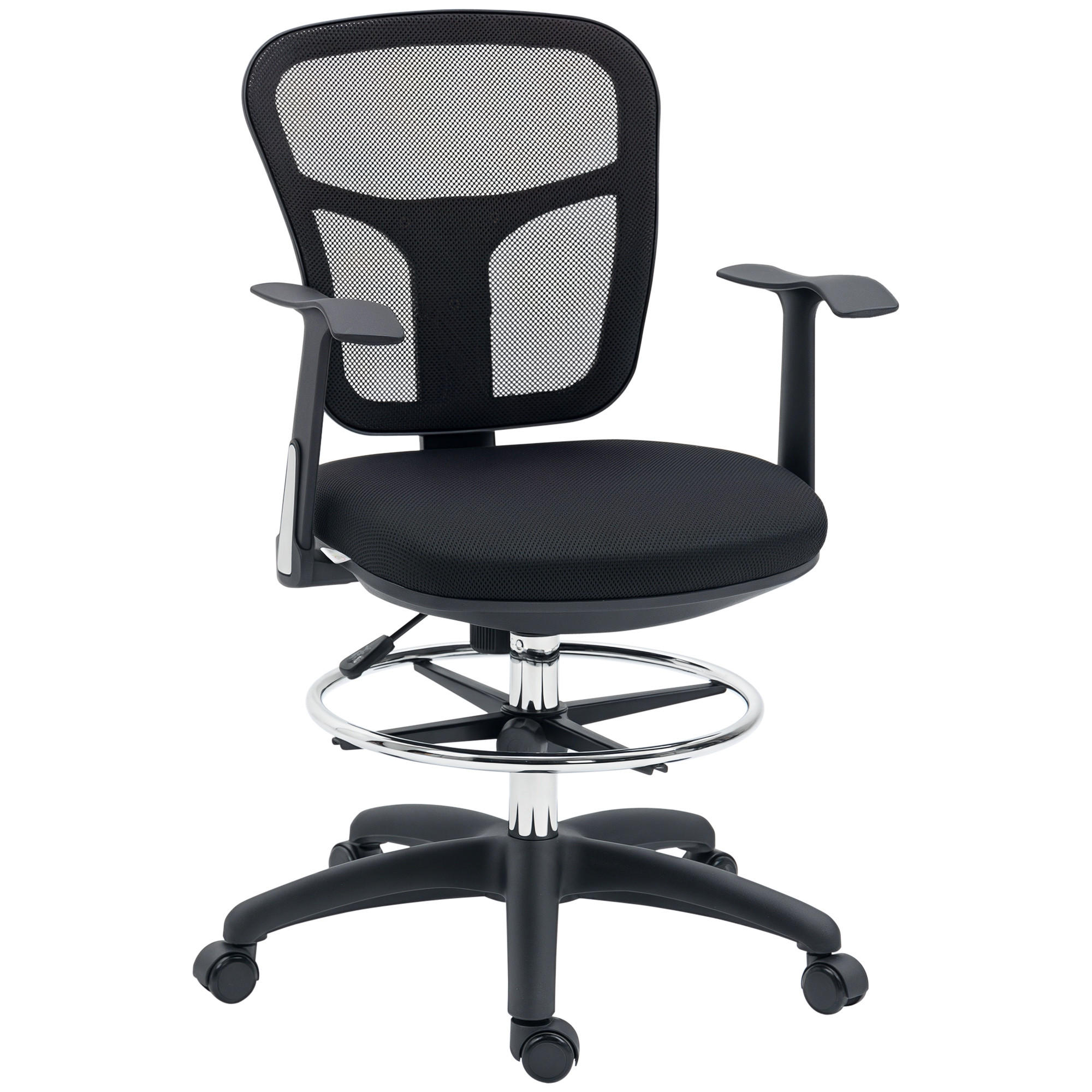 BÜROSTUHL, Drehstuhl, Mesh, Schwarz - Schwarz, Kunststoff (59/115/59cm) - Vinsetto