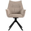 DININGSESSEL Ginosa beige drehbar - Beige/Schwarz, Textil/Metall (62/90/66cm) - Mr. Deko