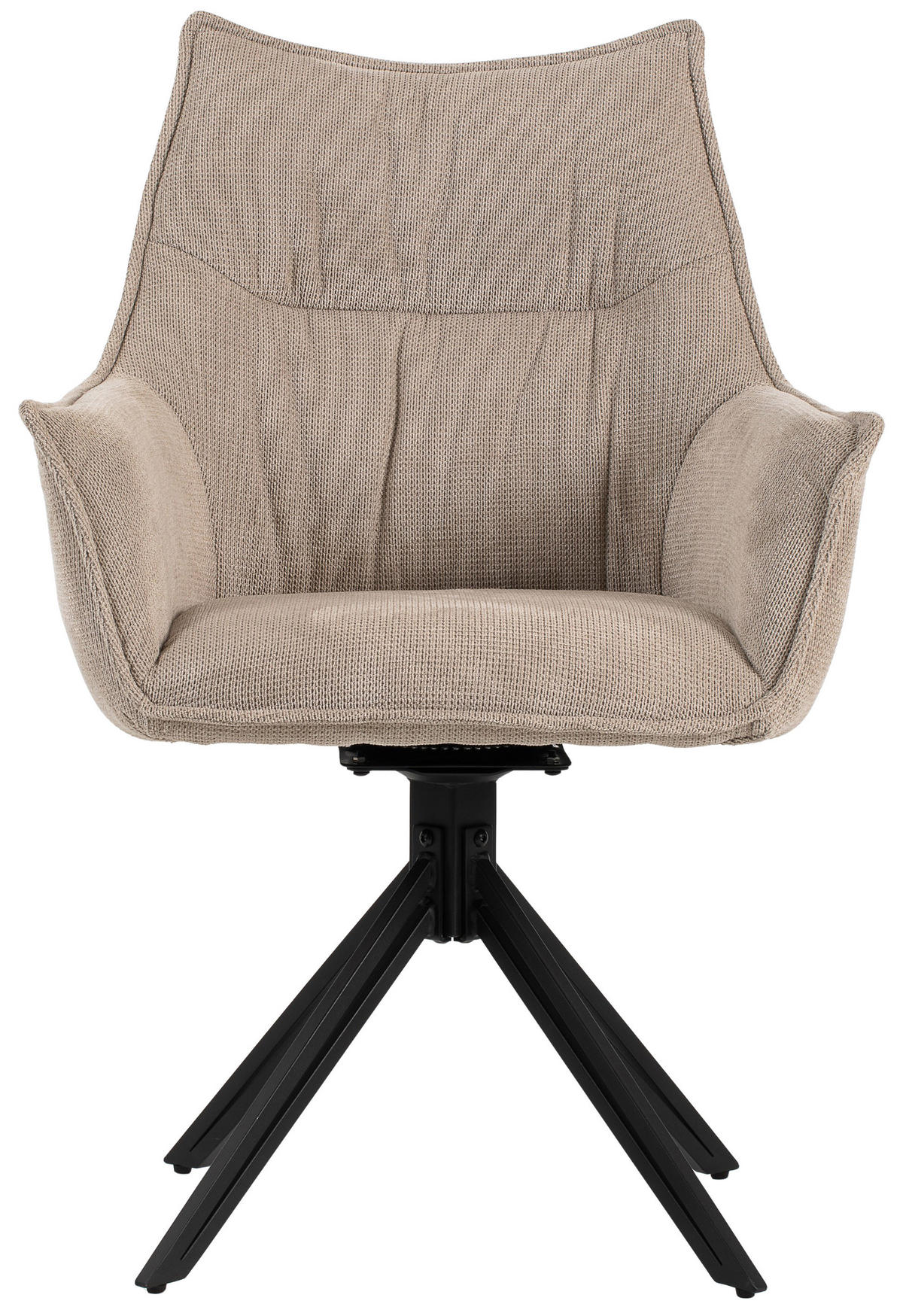 ESSZIMMERSTUHL 2-er Set Ginosa beige drehbar - Beige/Schwarz, Textil/Metall (62/90/66cm) - Mr. Deko
