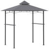 GRILLPAVILLON Gartenzelt Stahl Grau - Schwarz/Grau, Kunststoff/Metall (148/252/245cm) - Outsunny