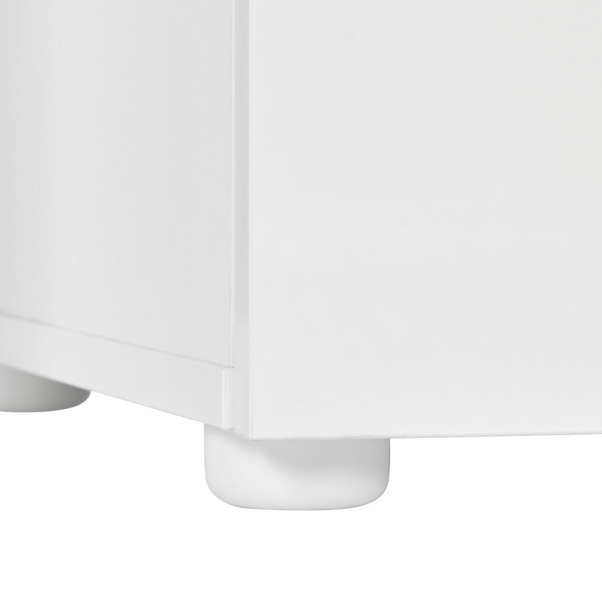 SIDEBOARD aus Spanplatte 160x35x70 cm Weiß mit LED-Beleuchtung, 4 Schubladen und 2 Türen - Weiß, Holzwerkstoff (160/70/35cm) - IVMEU