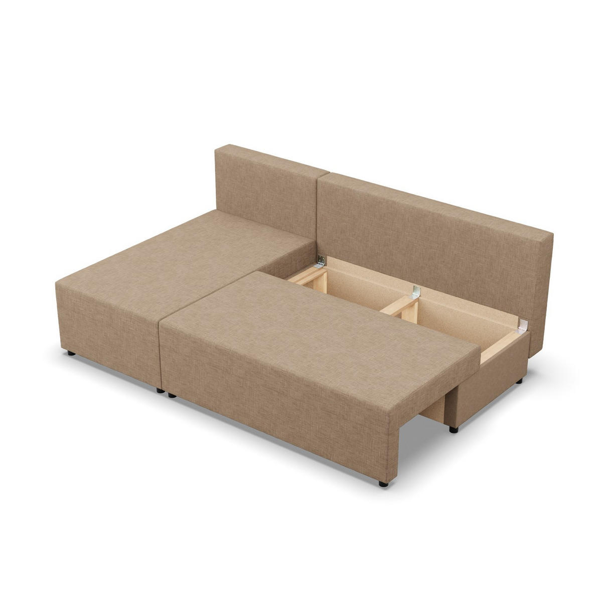 ECKSOFA MIT SCHLAFFUNKTION FERMO BONELL Beige - Beige, Textil (137/201cm) - Mebligo