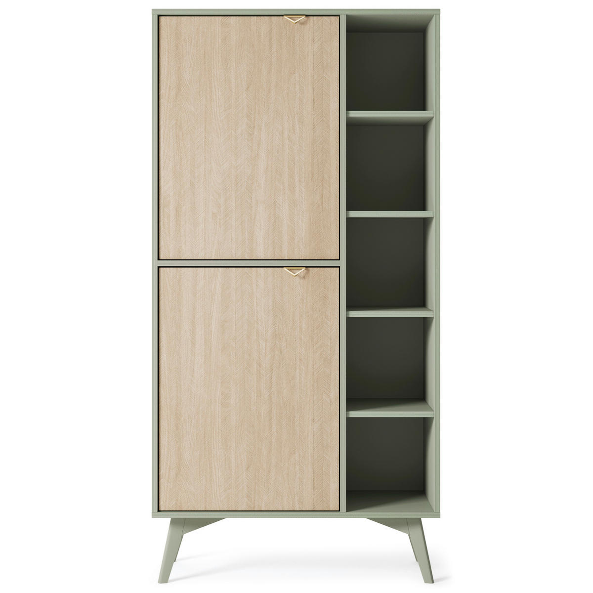 BÜCHERREGAL TOFINO REG1-2D Holzbeine Eukalyptus - Kastanienfarben/Eukalyptusholzfarben, Holz/Holzwerkstoff (80/160/38cm) - Komodee