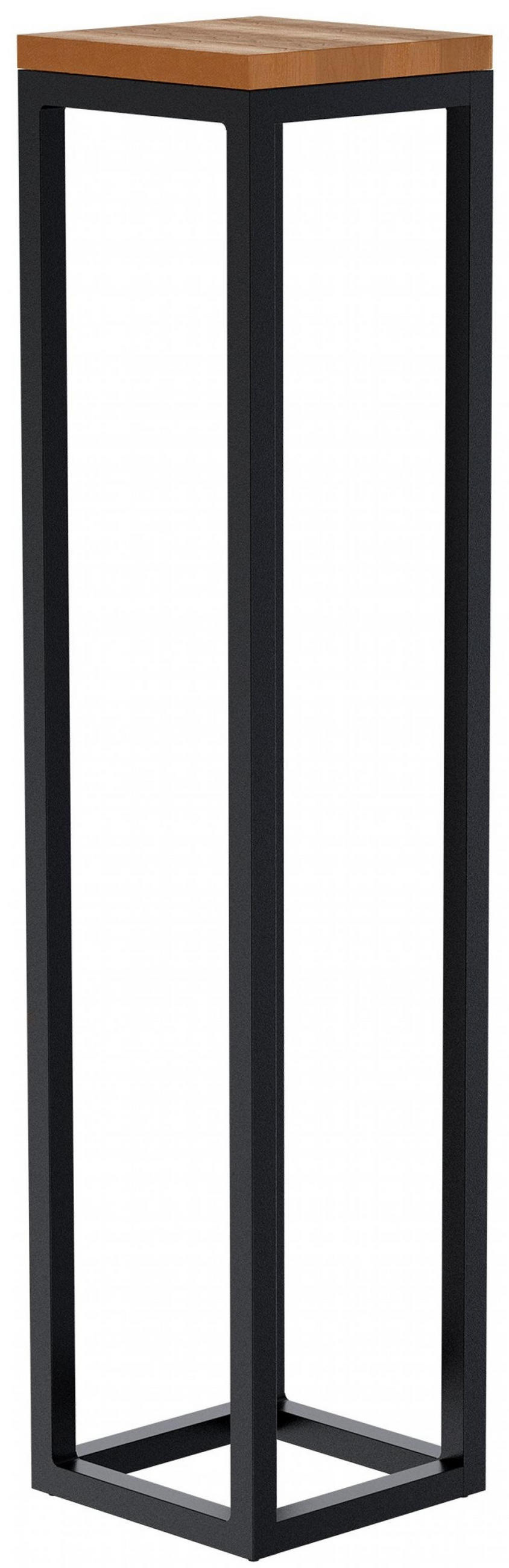 BEISTELLTISCH eckig 20/20/90 cm Holz Eiche - Eichefarben/Schwarz, Holz/Metall (20/20/90cm) - CLP