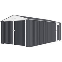 METALL-GARAGE PVC houston - Grau, Metall (70/310/570cm) - Habitat Garten