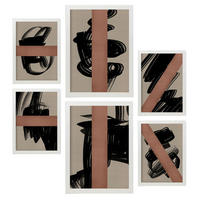 POSTER Set Mit 6 Utopisches Handwerk In Form Abstracts Ästhetische Dekorative Gemälde Für Ihr Wohnzimmer, Schlafzimmer, Zuhause A3 & A4 Weißer Rahmen - Weiß, Papier (29/3cm) - Nacnic