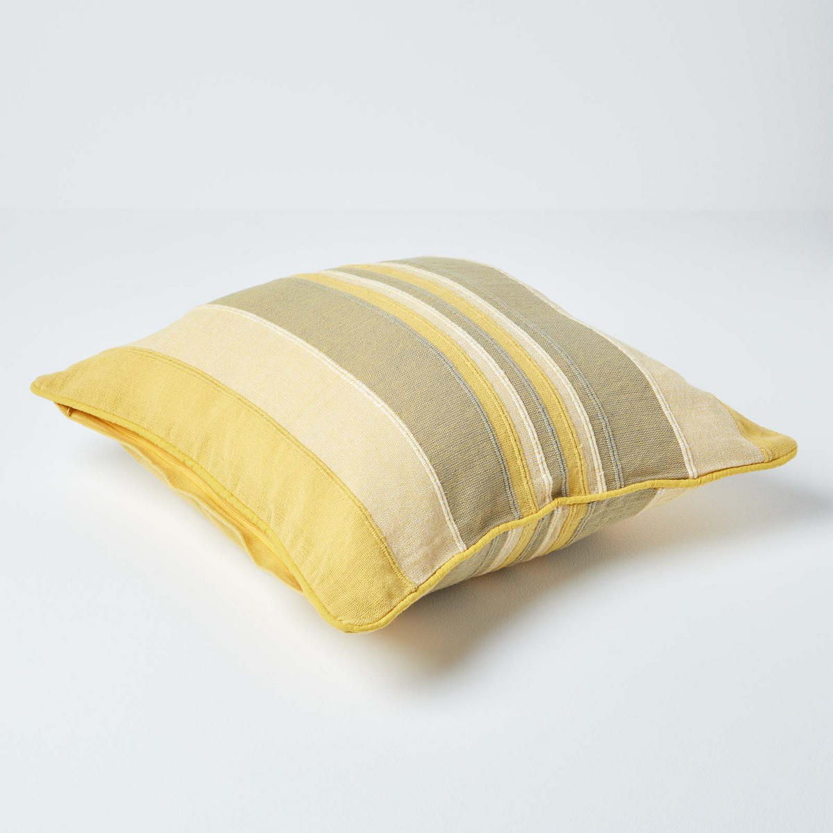 KISSENHÜLLE Morocco Stripe 60/60 cm, 100% Baumwolle - Gelb, Textil (60/60cm) - Homescapes