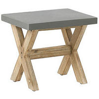 HOCKER Faserzement/Akazienholz grau/heller Holzfarbton Olbia - Hellbraun/Grau, Stein (51/45/40cm) - Beliani