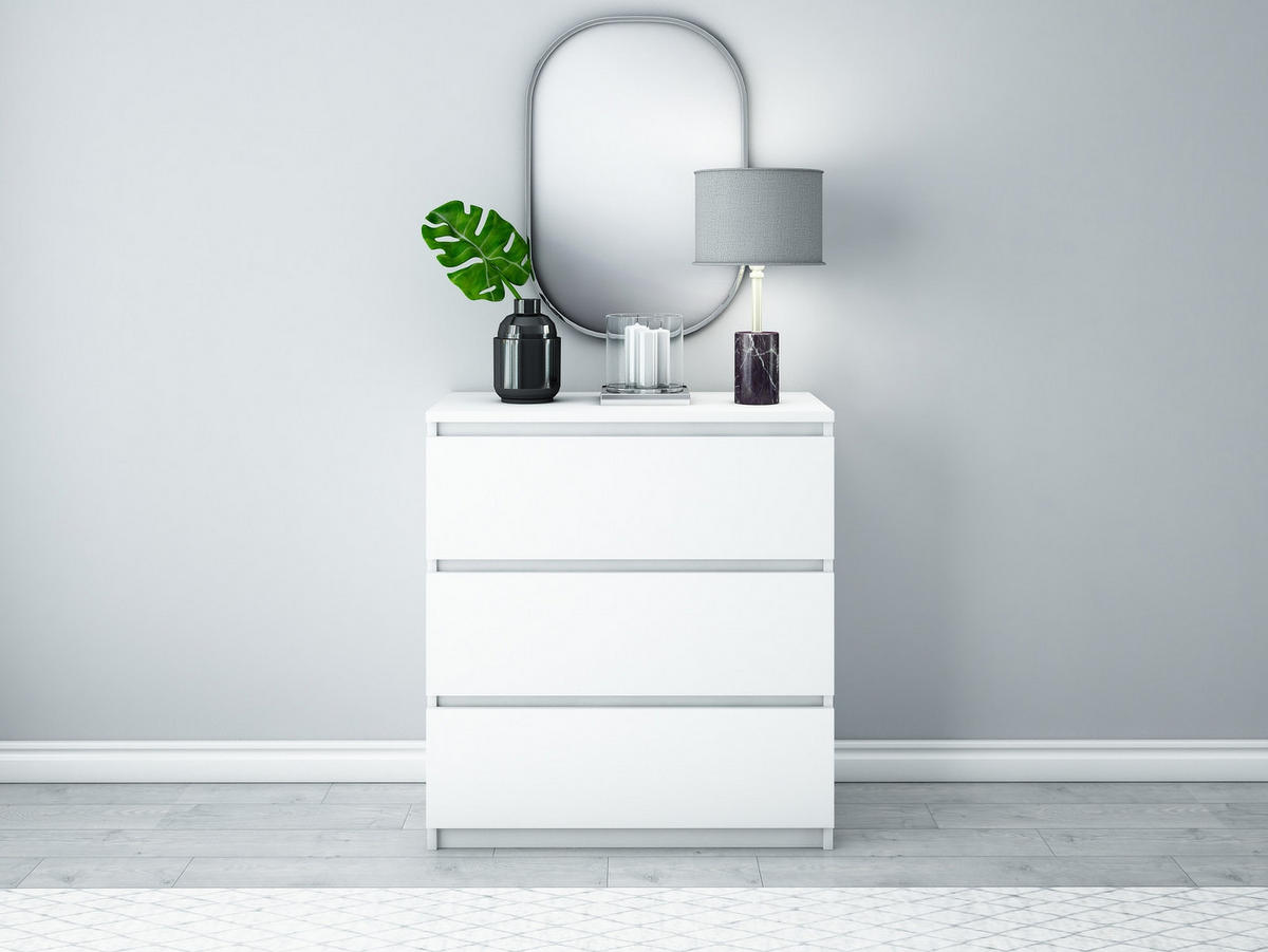 KOMMODE bella3 - Weiß, Holzwerkstoff (60/76/35cm) - roe furniture