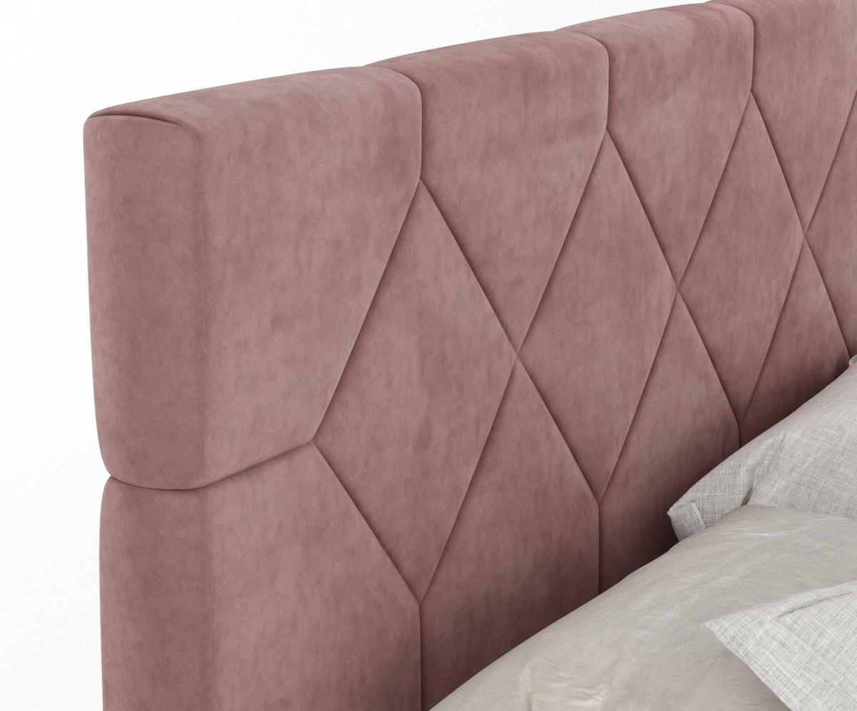 BOXSPRINGBETT Toma Rosa 160/200 cm - Schwarz/Rosa, Holz/Holzwerkstoff (160/200cm) - Maison de Reve