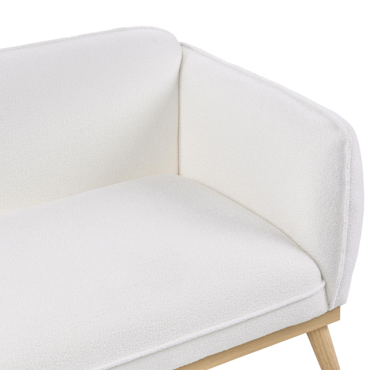 POHOVKA 3-místná Bouclé Bílá Ljung - světle hnědá, textil (210/82/82cm) - Beliani