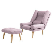 SESSEL Lola mit Fußhocker Rückenlehne 5-stufig einstellbar, puderrosa - Hellrosa, Holz/Kunststoff (75/100/60cm) - Margaret Hadas24