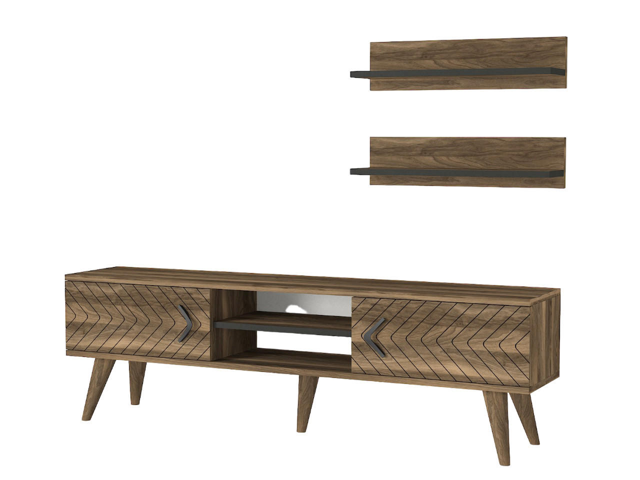 WOHNWAND Legato Braun - Braun, Holzwerkstoff/Kunststoff (150/45.5/30cm) - moebel17