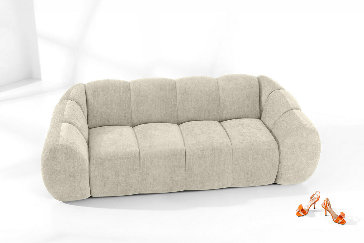 3-SITZER SOFA FLAVA, Ecru - Ecru, Holz/Holzwerkstoff (240/76/100cm) - KONSIMO®