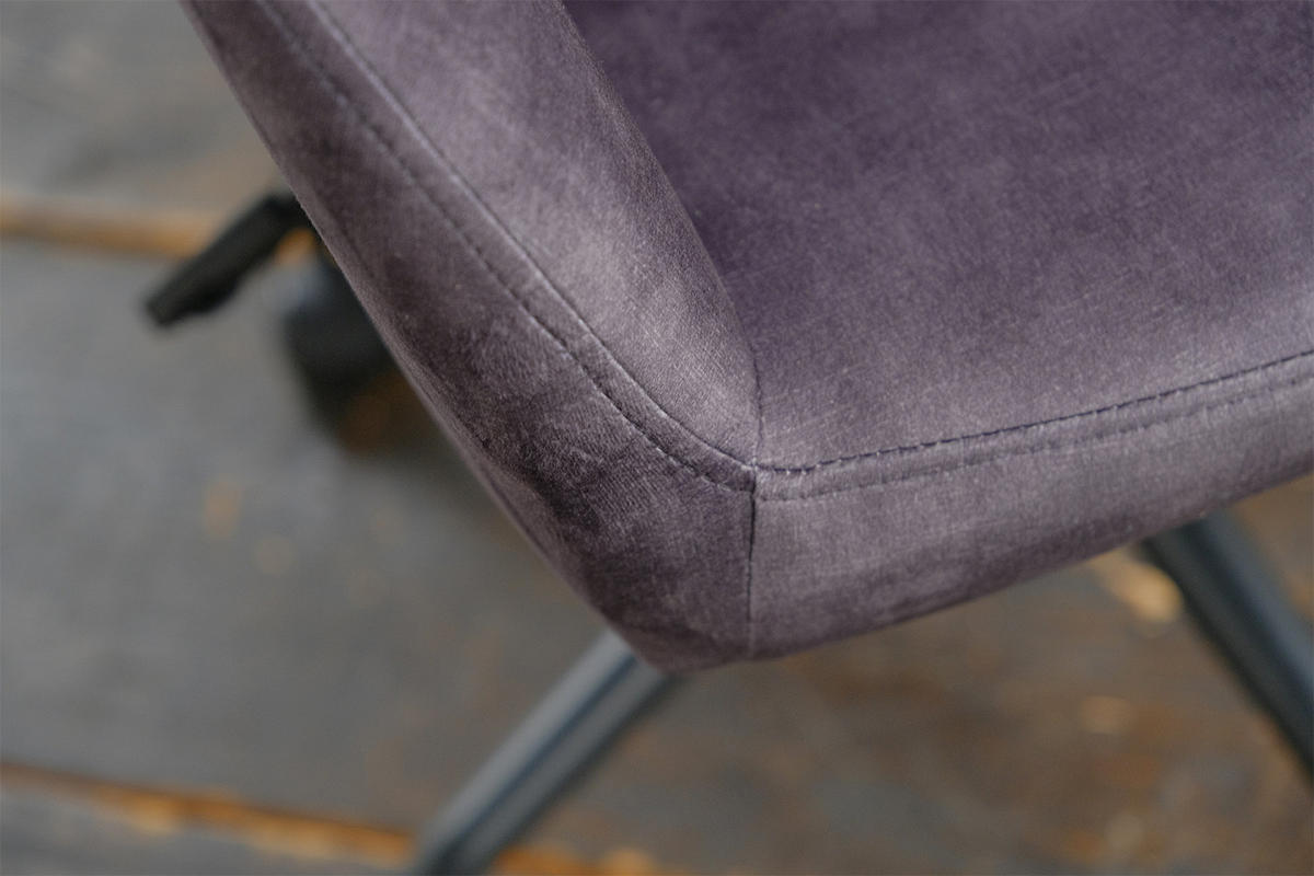BÜROSTUHL KAYA Anthrazit Velvet - Anthrazit/Schwarz, Textil (64/79/61cm) - KAWOLA