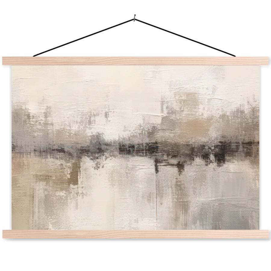 POSTER Moderne Kunst - Abstrakt - Beige 120x80 cm - Beige, Textil (120/80/0.15cm) - MuchoWow