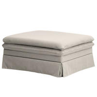 POLSTERHOCKER mit Husse - Webstoff - Hellgrau/Schwarz, Kunststoff/Textil (105/45/90cm) - home24