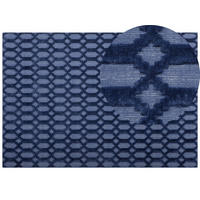 KURZFLOR-TEPPICH Cizre 230/160 cm - Blau, Naturmaterialen (160/230cm) - Beliani