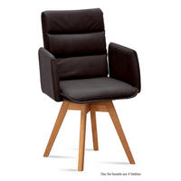 ARMLEHNSTUHL drehbar (4er-Set) Dorri 52x92x60 Eiche geölt/Espresso - Eichefarben/Dunkelbraun, Kunststoff (60/92/52cm) - 58aufmkessel