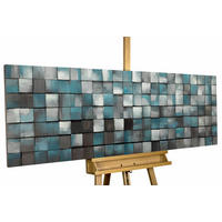 HOLZBILD Blau 144/44 cm - Blau, Holz (7.8/44cm) - KUNSTLOFT
