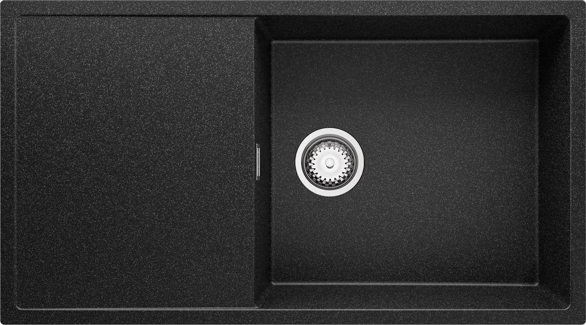SPÜLBECKEN Ibiza, 2-er set Anthrazit 90/50 cm 1 Becken + Ablauf-Set ab 60er Unterschrank - Chromfarben/Anthrazit, Kunststoff (90/19/50cm) - Primagran
