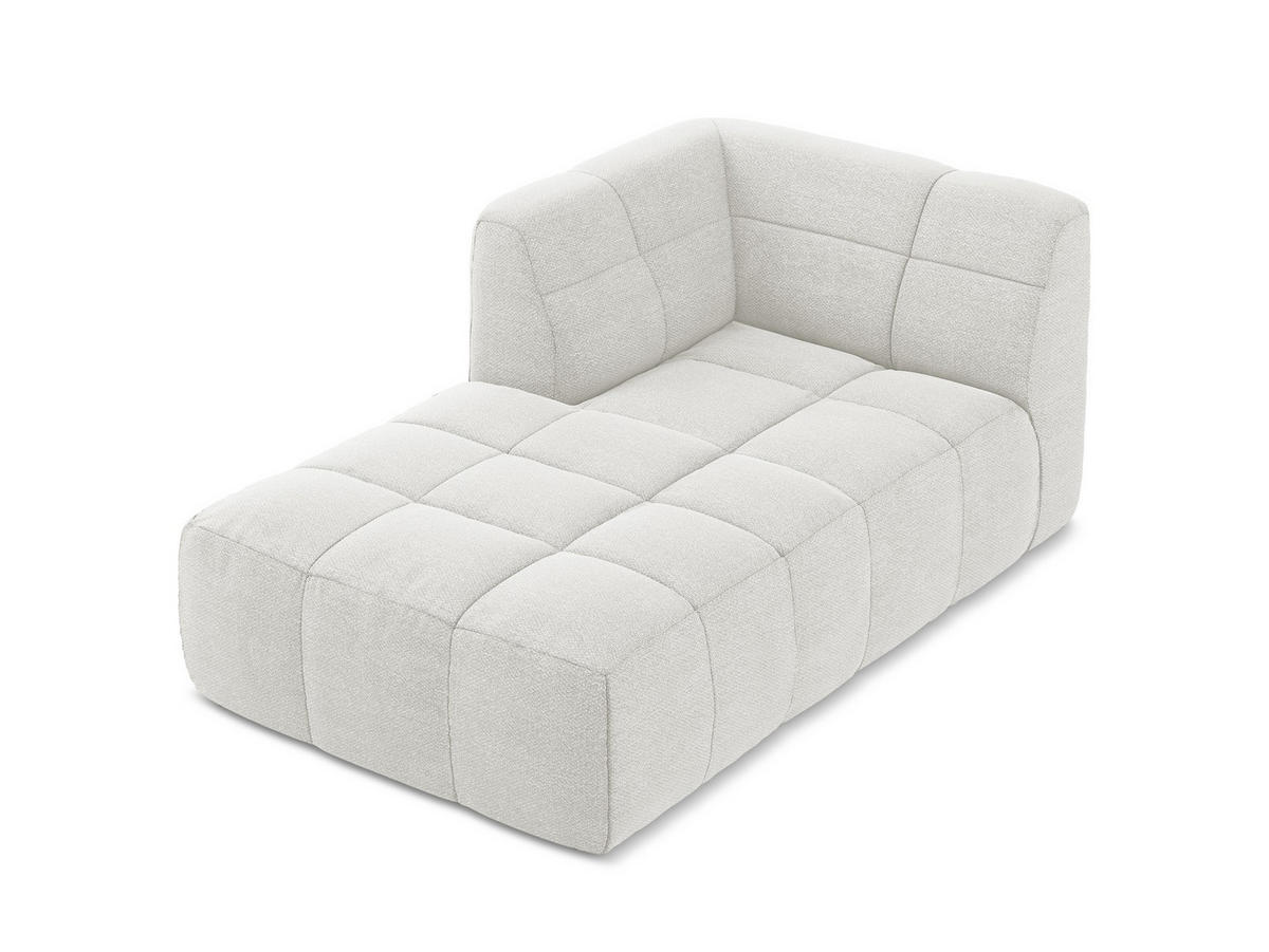 SOFAELEMENT Links Bouclé Stoff Weiß - Schwarz/Weiß, Holzwerkstoff/Kunststoff (101/77/175cm) - Makamii
