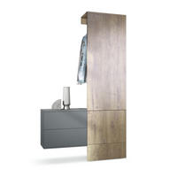 GARDEROBE Carlton Paneel in Eiche Ribbeck - Alteiche, Holzwerkstoff (105/193/35cm) - Vladon