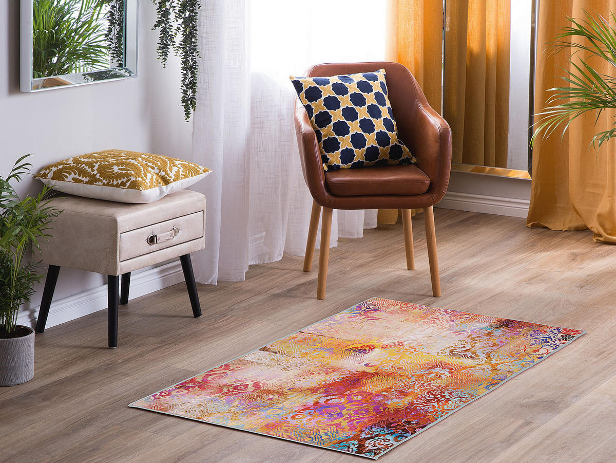 KURZFLOR-TEPPICH Isparta 150/80 cm - Multicolor, Kunststoff (80/150cm) - Beliani
