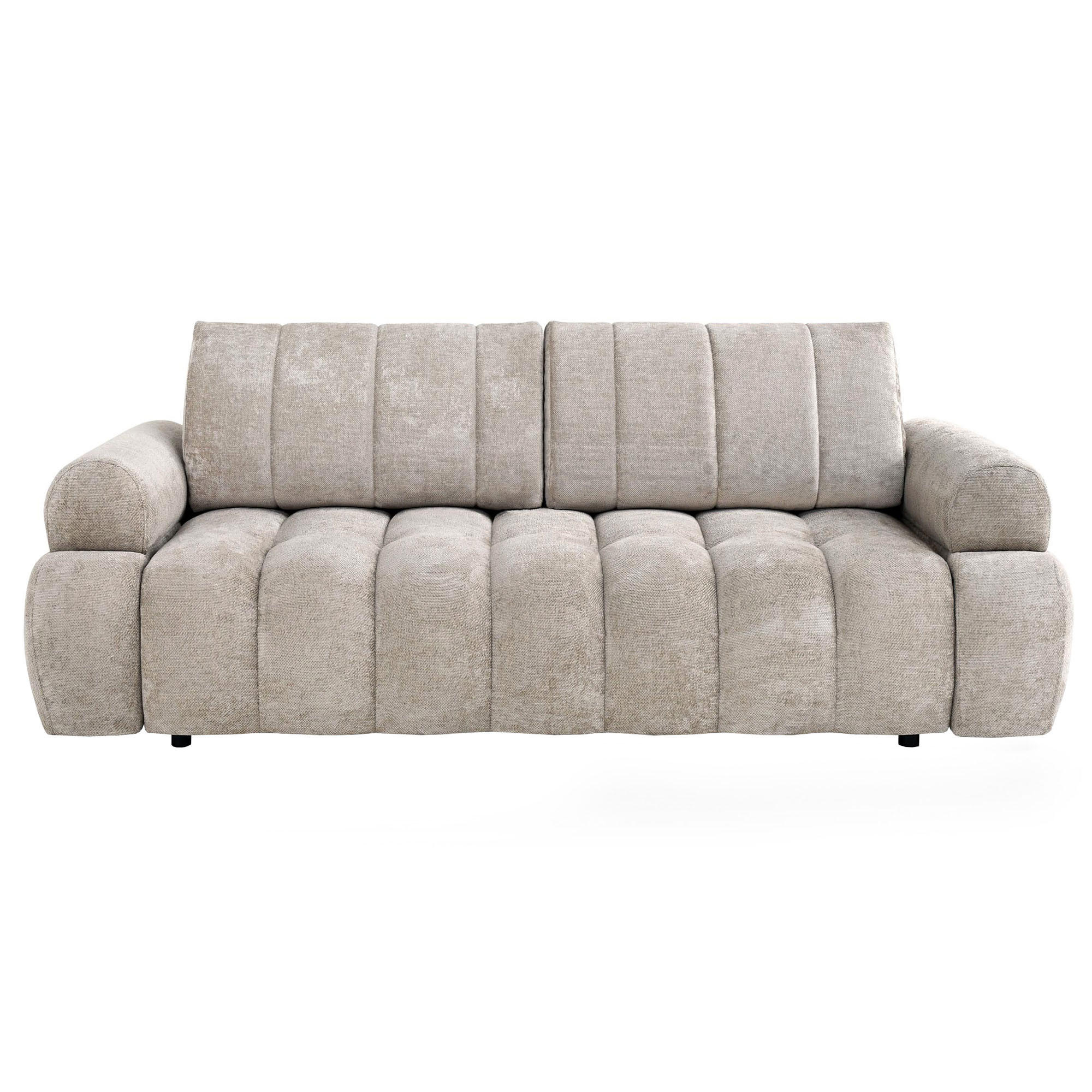 Beautysofa ROZKLÁDACÍ POHOVKA Mavi, 3místná s funkcí spaní, ložná plocha 195x145 cm, béžová