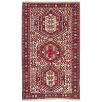 KELIM-TEPPICH handgewebt Sumak Shahsavan Beige, Rot 201/114 cm Schurwolle - Beige/Rot, Textil (114/201cm) - Looma