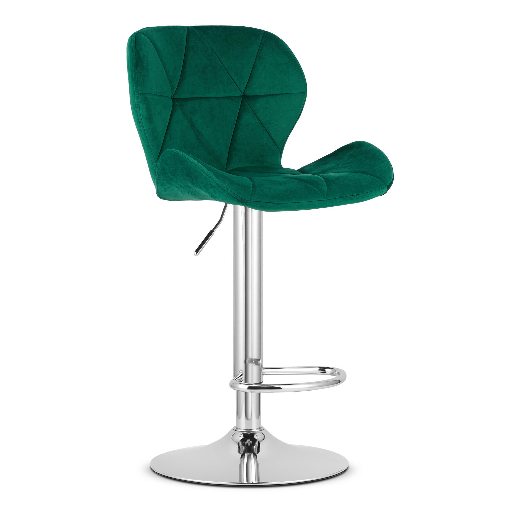 BARHOCKER WEST grüner Sitz, Chrombasis - Grün, Textil (46/111/48.5cm) - Valora