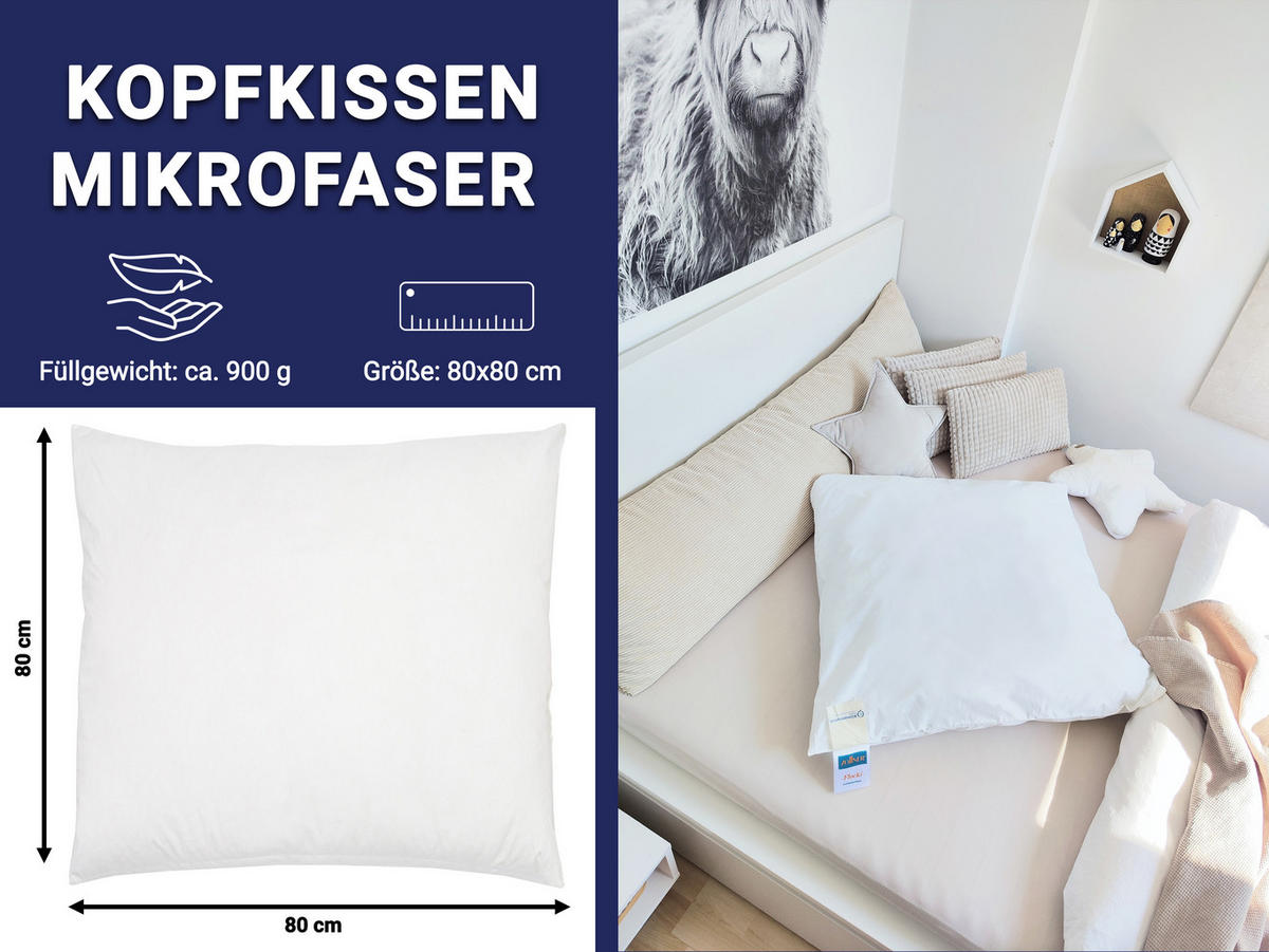 KISSEN, 80x80 cm, 65% Polyester, 35% Baumwolle, Weiß - Weiß, Textil (80/80cm) - Zollner