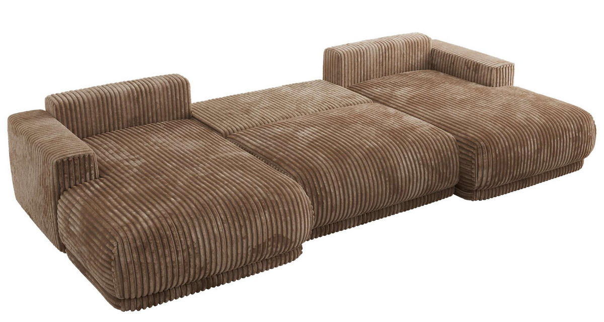 SEDACIA SÚPRAVA RINA U Hnedá Menčester - hnedá/čierna, textil/plast (360/85/170cm) - MKS