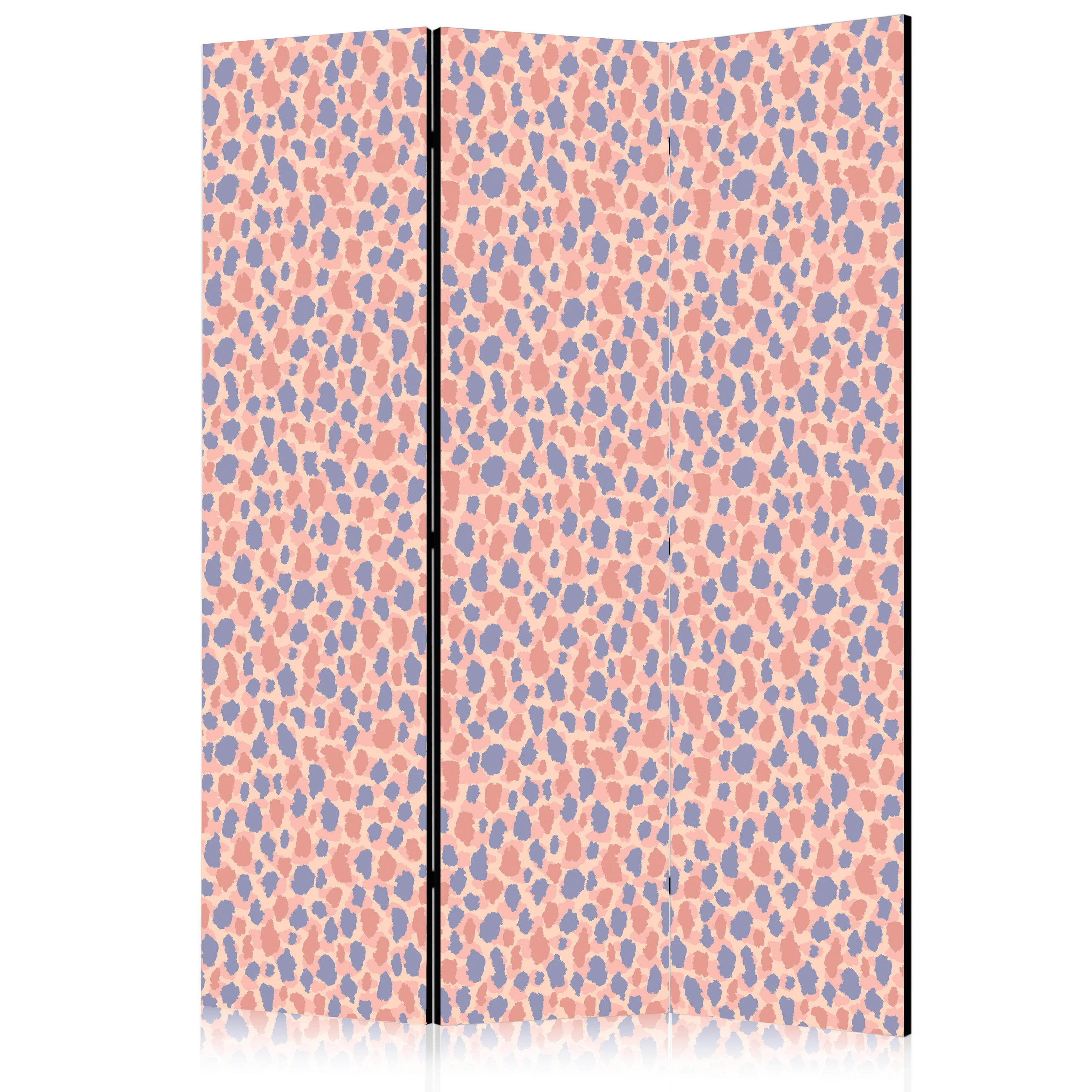 PARAVENT Einseitig Bedruckter 3-tlg 135x172 cm Bunte Punkte - Flieder/Rosa, Holz/Textil (135/172/3cm) - Muralo