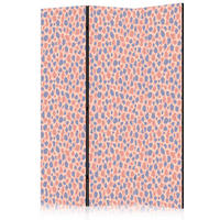 PARAVENT Einseitig Bedruckter 3-tlg 135x172 cm Bunte Punkte - Flieder/Rosa, Holz/Textil (135/172/3cm) - Muralo