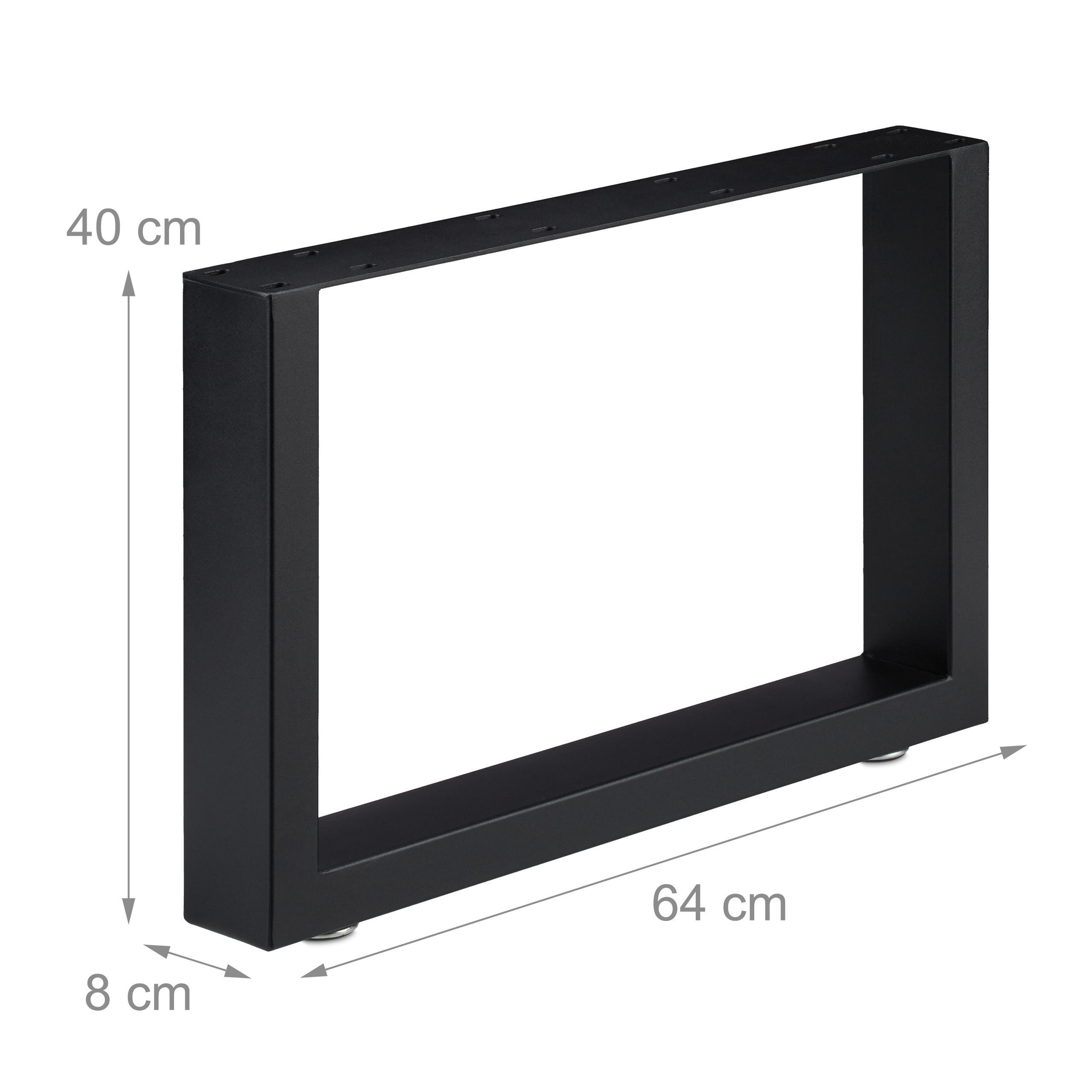 Thumbnail - Relaxdays 2Xtischkufen, Schwarz, Metall, 64x40x8 cm, Esszimmer, Tische, Esstische, Tischsysteme