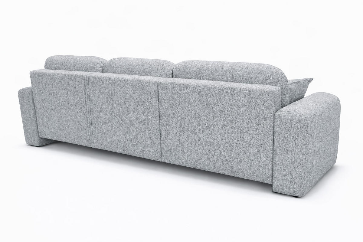 ECKSOFA Mit Schlaffunktion Und Bettkasten, Sofa L-Form Bingo L, Chenille-Stoff Artico, Cement, Rechts - Hellgrau, Holz (250/142cm) - Kaiser Möbel
