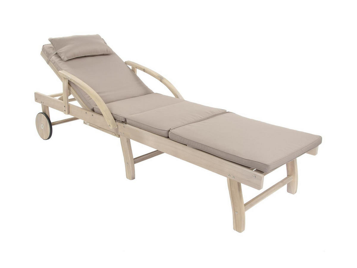 SONNENLIEGE St. Tropez Akazienholz FSC 100 - Braun, Holz (80/175/120cm) - Green Spirit