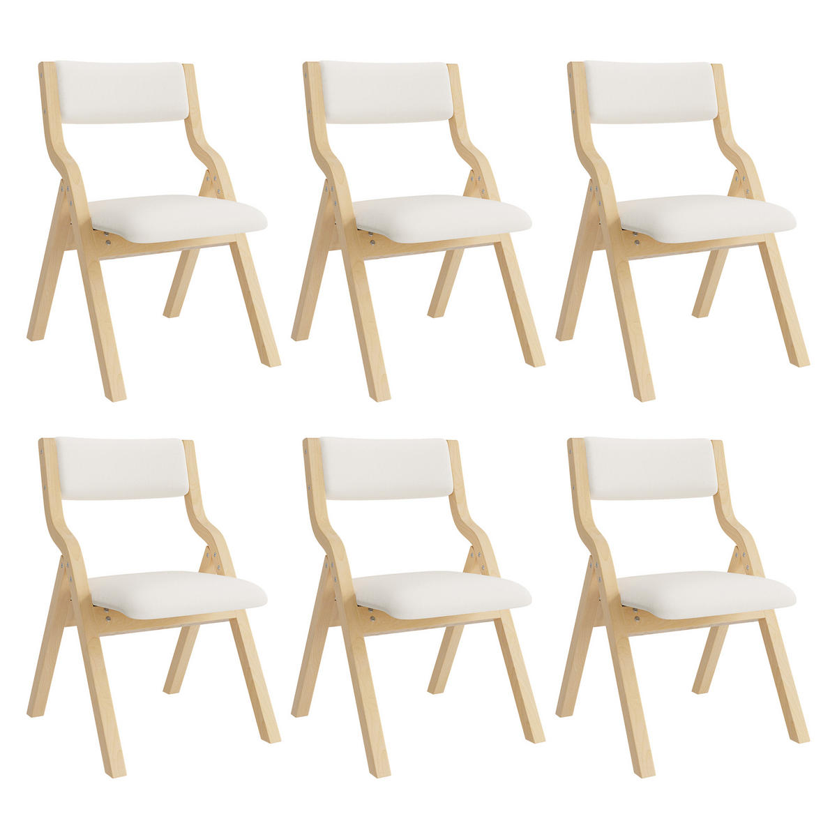 ESSZIMMERSTÜHLE 2er-Set Klappbar Massivholz Leinen Beige - Beige, Holz (55/81/49cm) - FLIEKS