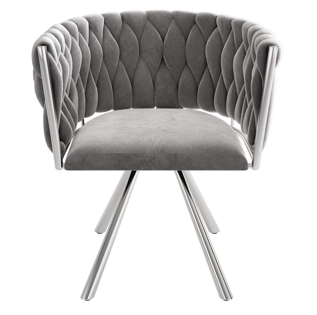 ESSZIMMERSTUHL 4er-Set Grau mit 360°-Drehfunktion - Grau, Textil (59/72/54cm) - MIVRAY