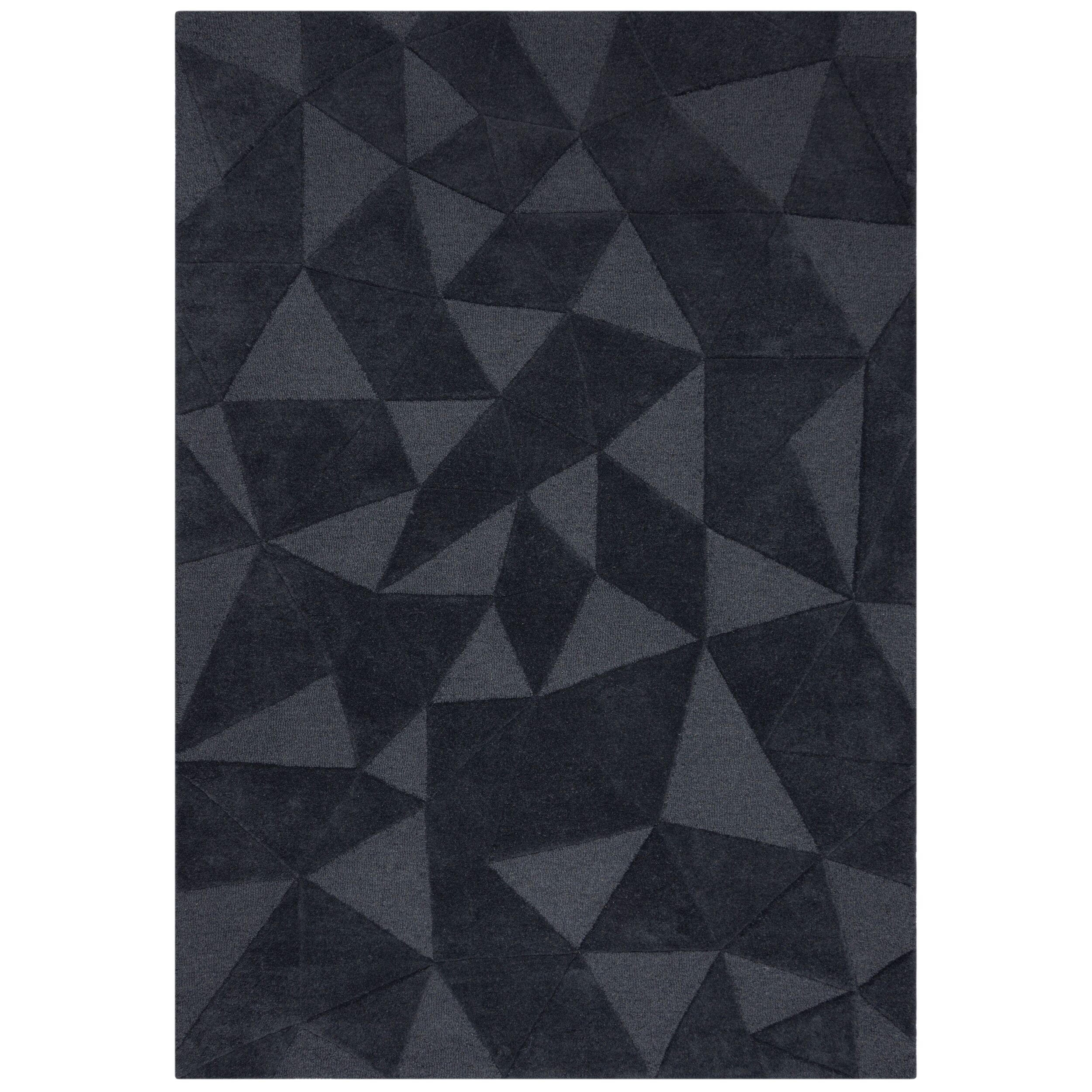 WOLLTEPPICH Hoch-Tief-Design, designstark DEBEN TROY, Anthrazit 200x290 cm - Anthrazit, Textil (200/290cm) - KADIMA DESIGN